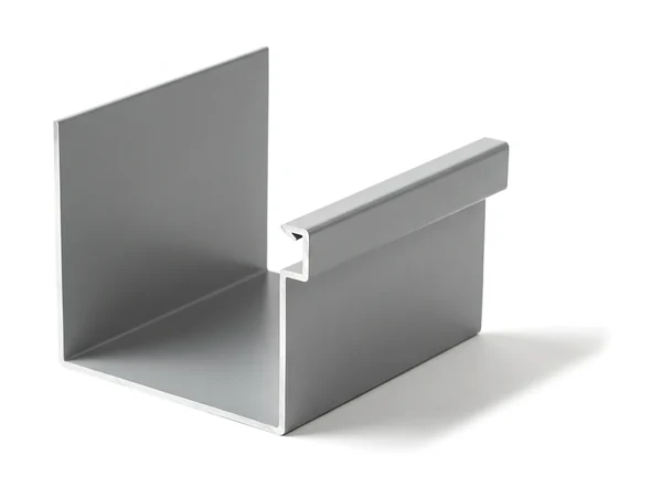 A box gutter in grey, square-sided with a boxed front lip